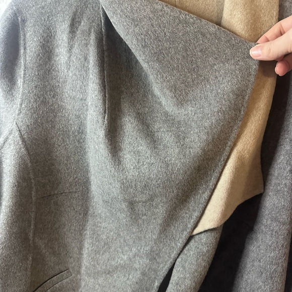 Talbots Petite 2X Gray Wool Blend Open Front Waterfall Collar Jacket - Picture 9 of 13